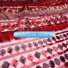 Ткань Пайеточная с бахромой (бордо)